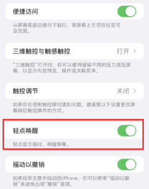 嫩江苹果授权维修站分享iPhone轻点无法唤醒怎么办 