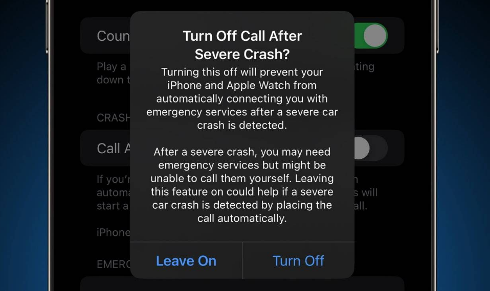 嫩江苹果14维修分享 iPhone 14 和 Apple Watch 上关闭崩溃检测 